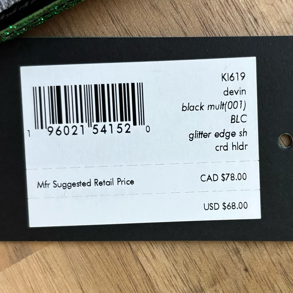 ♠️KATE SPADE nwt New York Devin Black multicolor card holder saffiano leather - Picture 9 of 12